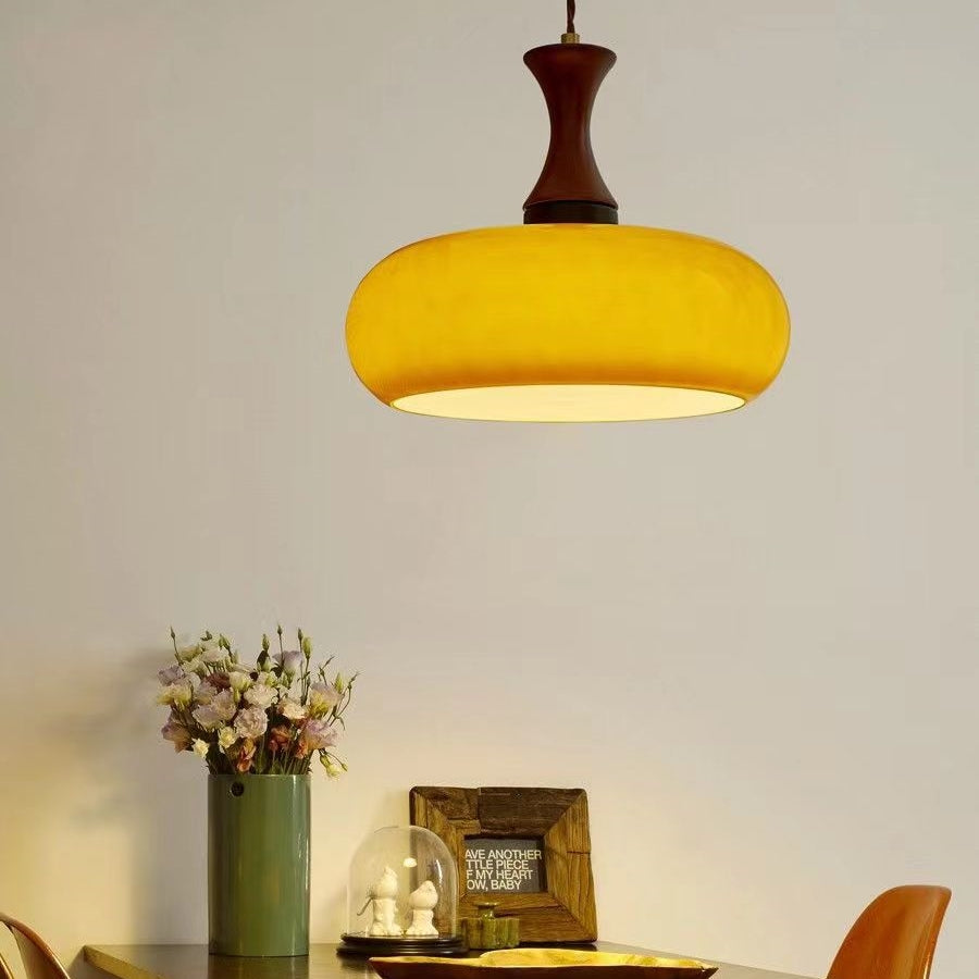 Retro Houten Bruine Koepel Keuken Eiland Hanglamp