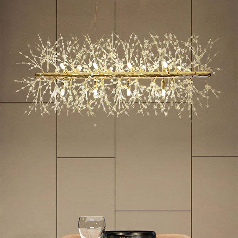 Luna Elegante LED Hanglamp - Luxe Witte en Gouden Verlichting voor Woonkamer en Eetkamer