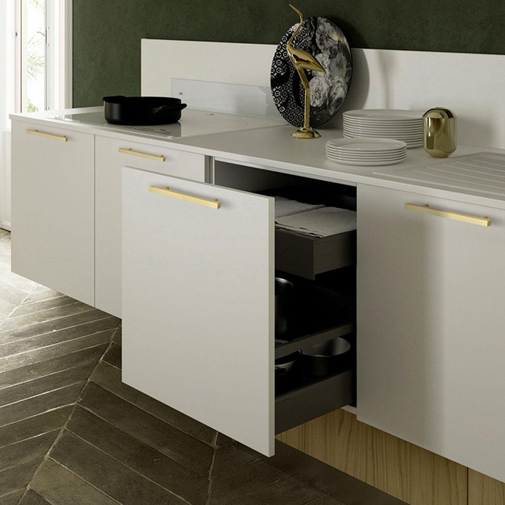 Geborstelde Messing Ladegrepen Vierkante Handvatten voor Kasten