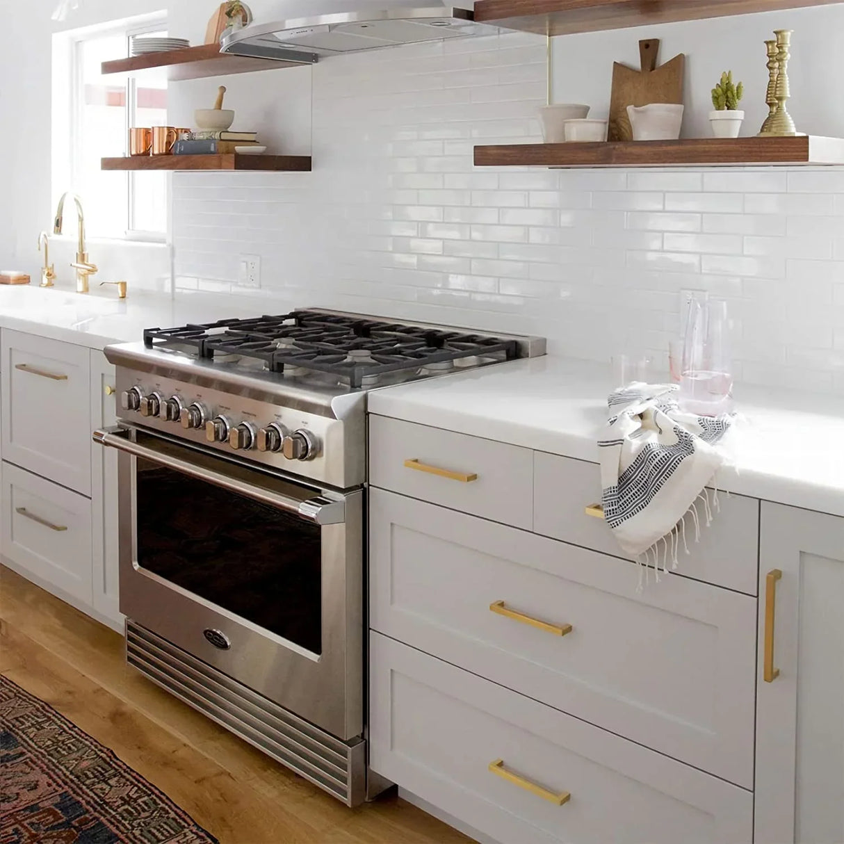 Geborstelde Messing Ladegrepen Gouden Vierkante Handvatten voor Keuken