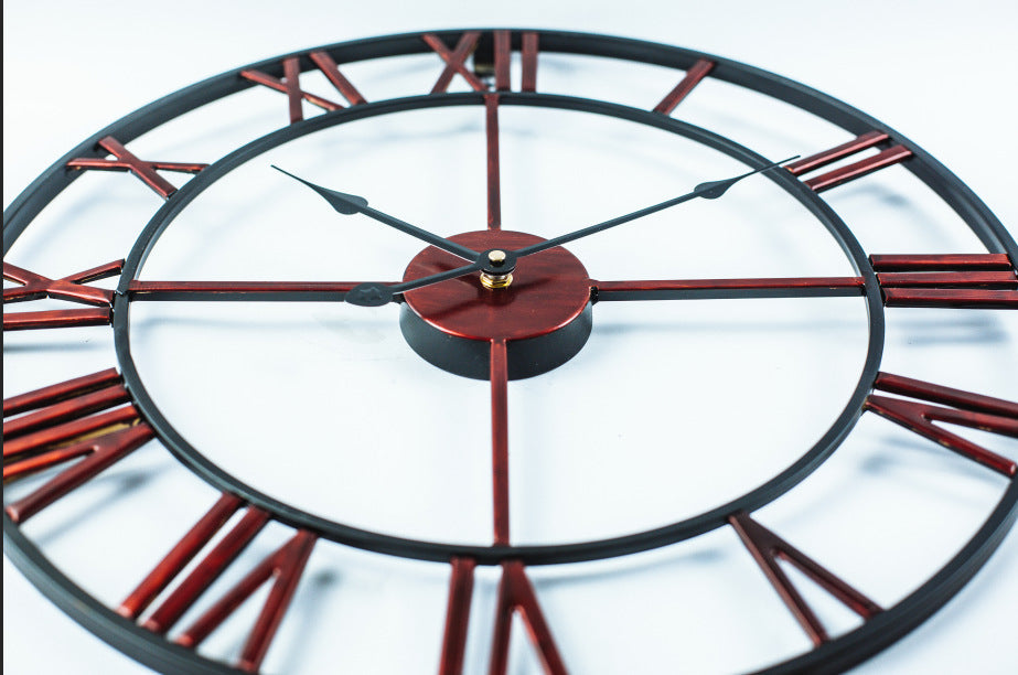 Grote Retro Wandklok van IJzer – Stille Beweging 40 cm voor Tijdloze Interieur Decoratie