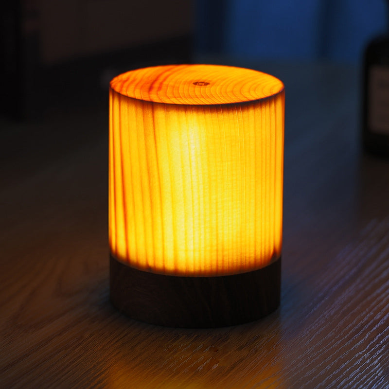 Draadloze LED Tafellamp met Touch Bediening | Oplaadbare Accu | Houtnerf Design | Verstelbare Helderheid