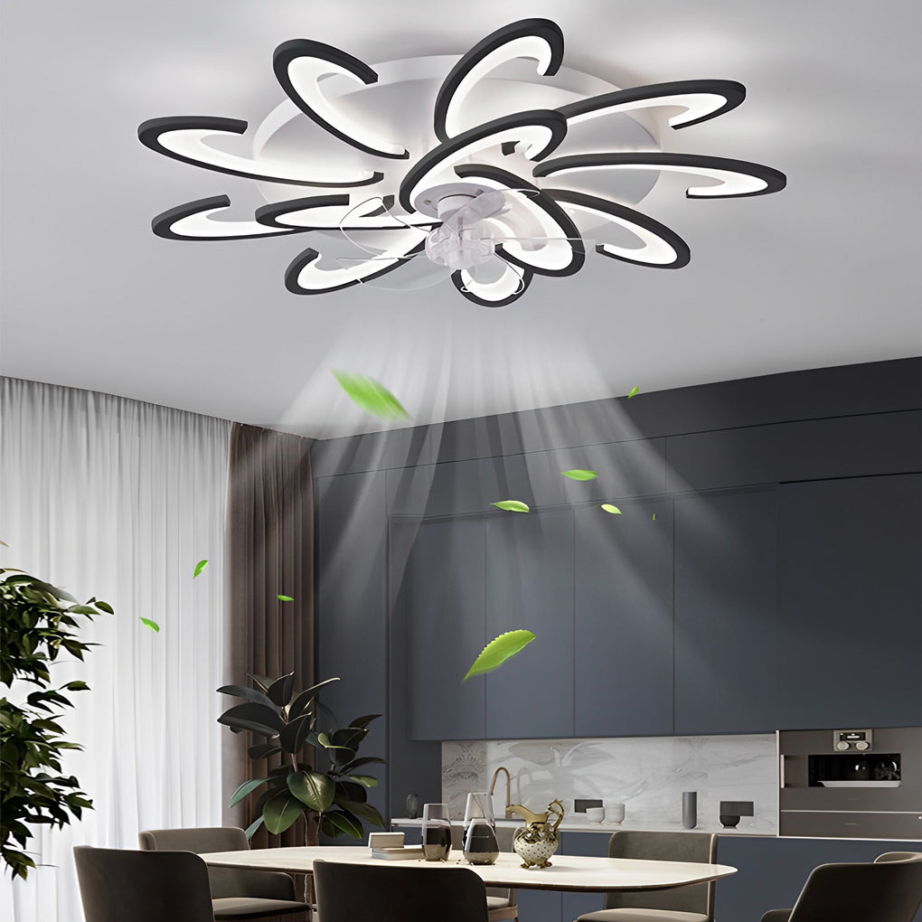 Windmolen Vorm LED Minimalistische Moderne Bladloze Plafondventilator