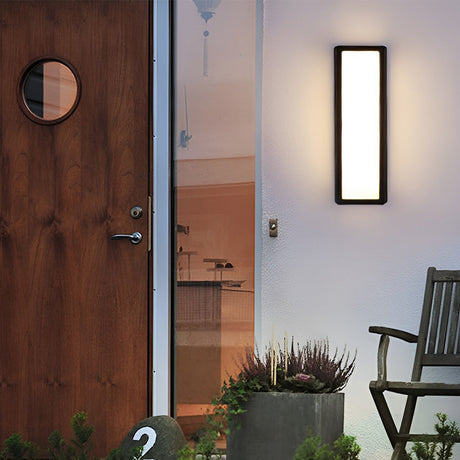 Rechthoekige LED Waterdichte Bewegingssensor Zwarte Moderne Wandlamp
