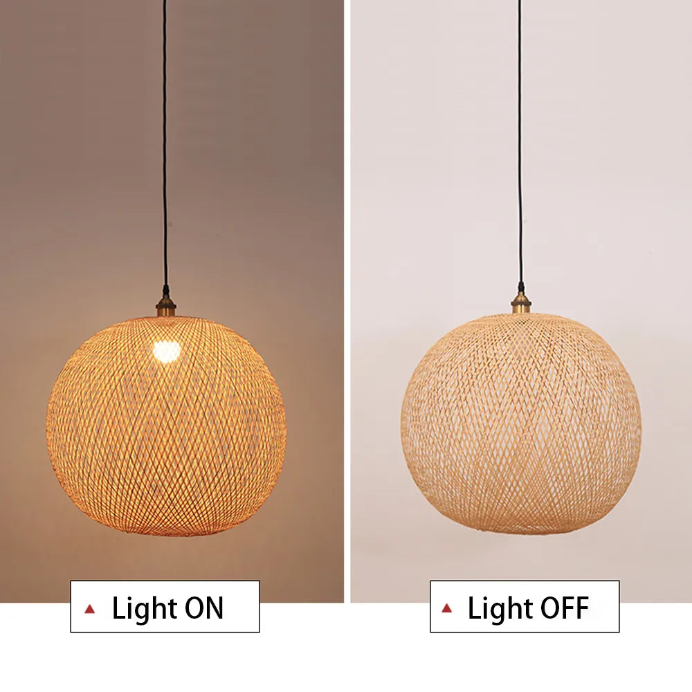 Decoratieve Bamboe Hanglamp Kap Handgeweven Hanglampen