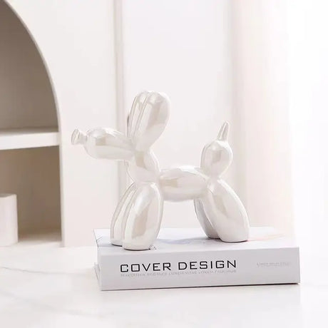 PuffyPooch Ballon Hond Sculptuur | Schattige Keramische Decoratie voor Huis en Kantoor