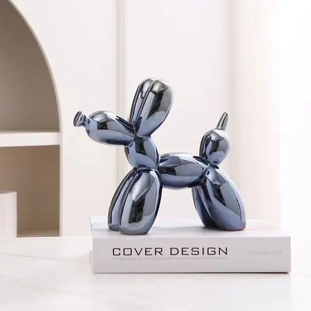 PuffyPooch Ballon Hond Sculptuur | Schattige Keramische Decoratie voor Huis en Kantoor