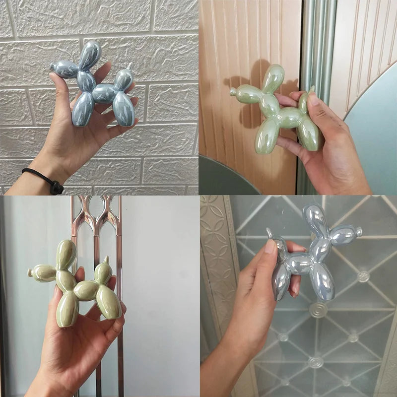 PuffyPooch Ballon Hond Sculptuur | Schattige Keramische Decoratie voor Huis en Kantoor