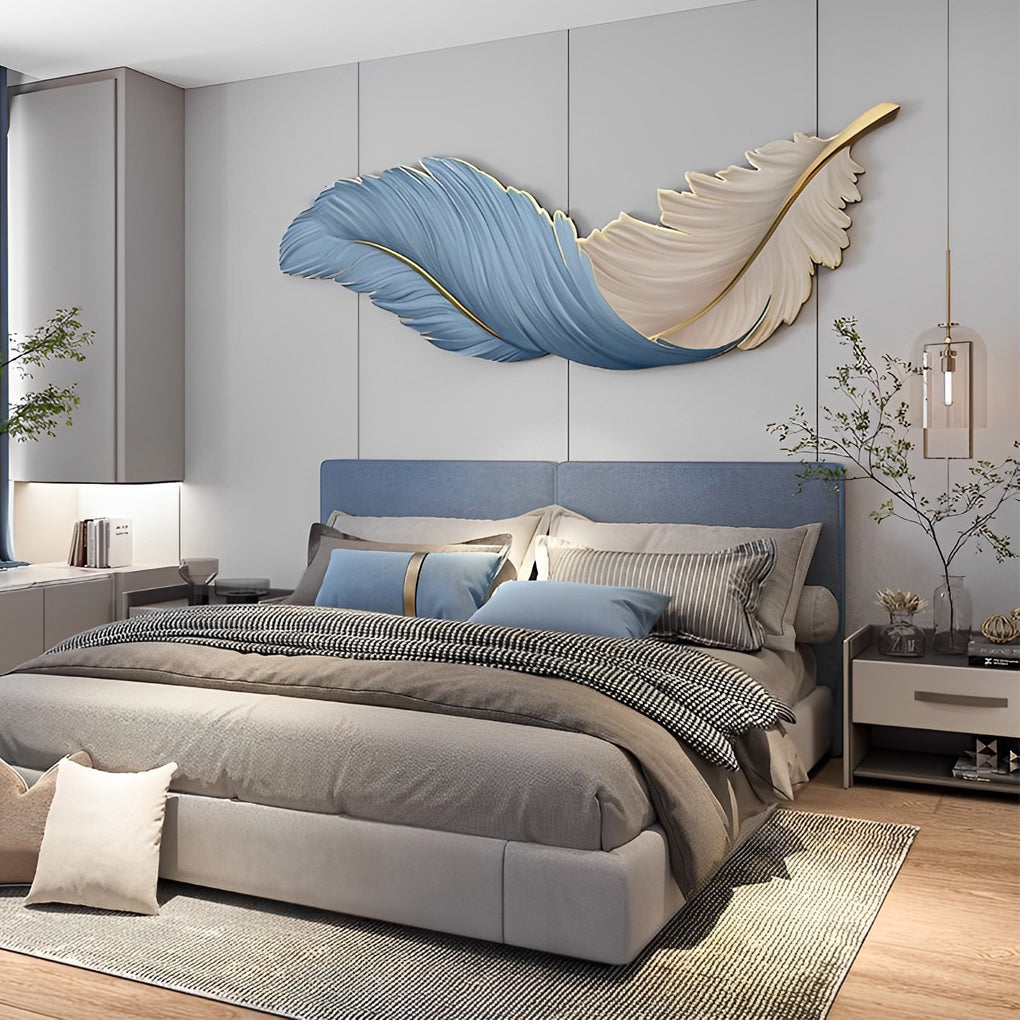 Luxe Creatieve Veren USB DC5V Afstandsbediening LED Moderne Wandlampen