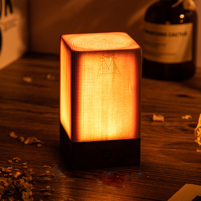 Draadloze LED Tafellamp met Touch Bediening | Oplaadbare Accu | Houtnerf Design | Verstelbare Helderheid