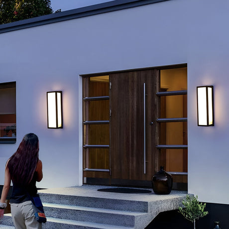 Rechthoekige LED Waterdichte Bewegingssensor Zwarte Moderne Wandlamp