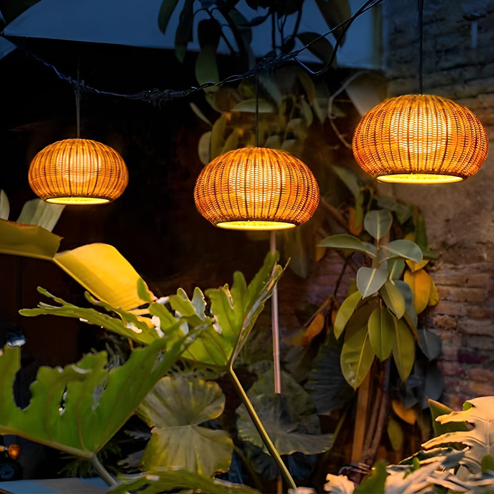 Lantaarnvormige Waterdichte Rotan Moderne Buiten Wandlamp Kroonluchter