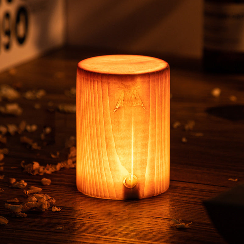 Draadloze LED Tafellamp met Touch Bediening | Oplaadbare Accu | Houtnerf Design | Verstelbare Helderheid