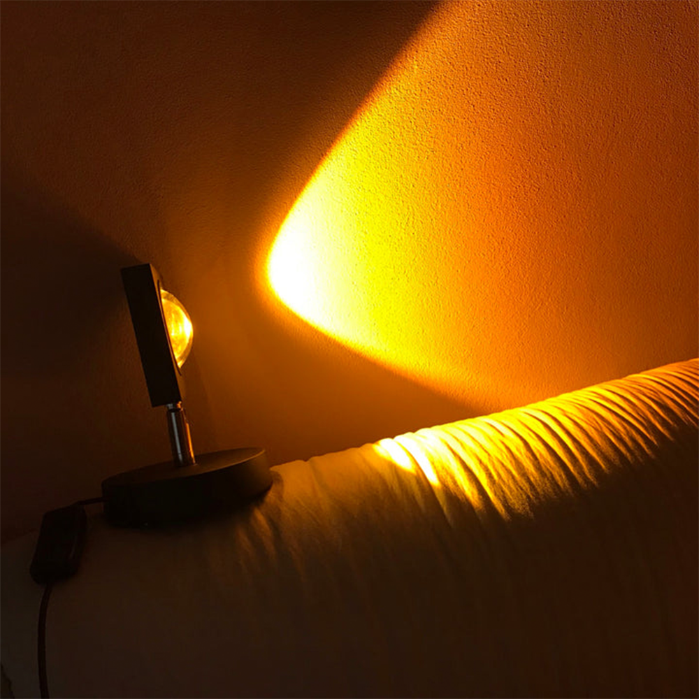 Retro Zonsondergang Projector Tafellamp | LED Licht met Kleurrijke Cirkelprojecties | Sfeerverlichting voor Elke Kamer