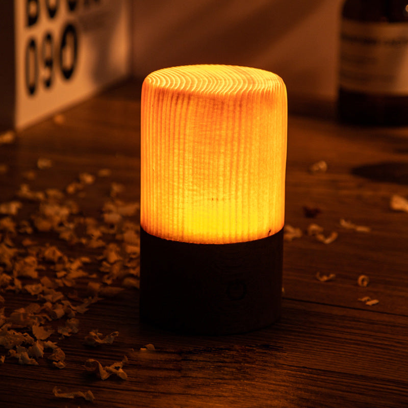 Draadloze LED Tafellamp met Touch Bediening | Oplaadbare Accu | Houtnerf Design | Verstelbare Helderheid