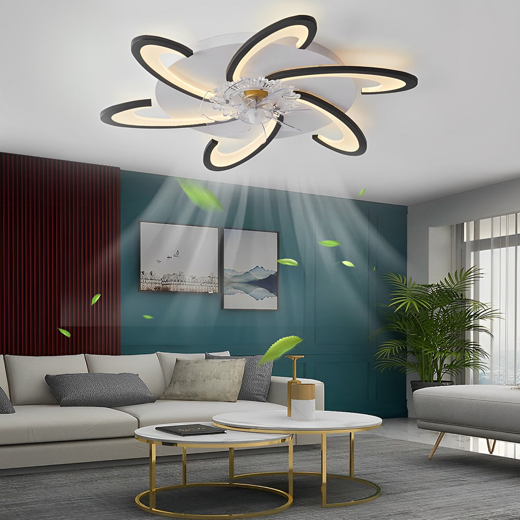 Windmolen Vorm LED Minimalistische Moderne Bladloze Plafondventilator