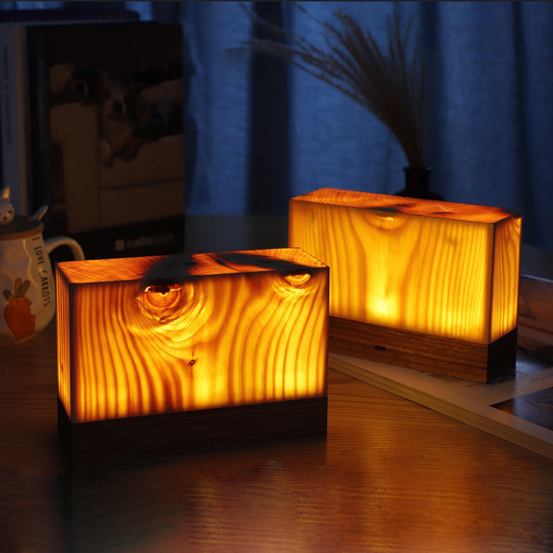 Draadloze LED Tafellamp met Touch Bediening | Oplaadbare Accu | Houtnerf Design | Verstelbare Helderheid