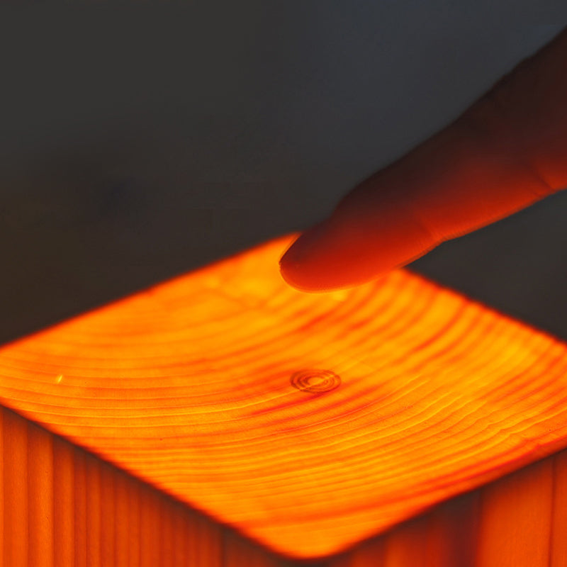 Draadloze LED Tafellamp met Touch Bediening | Oplaadbare Accu | Houtnerf Design | Verstelbare Helderheid