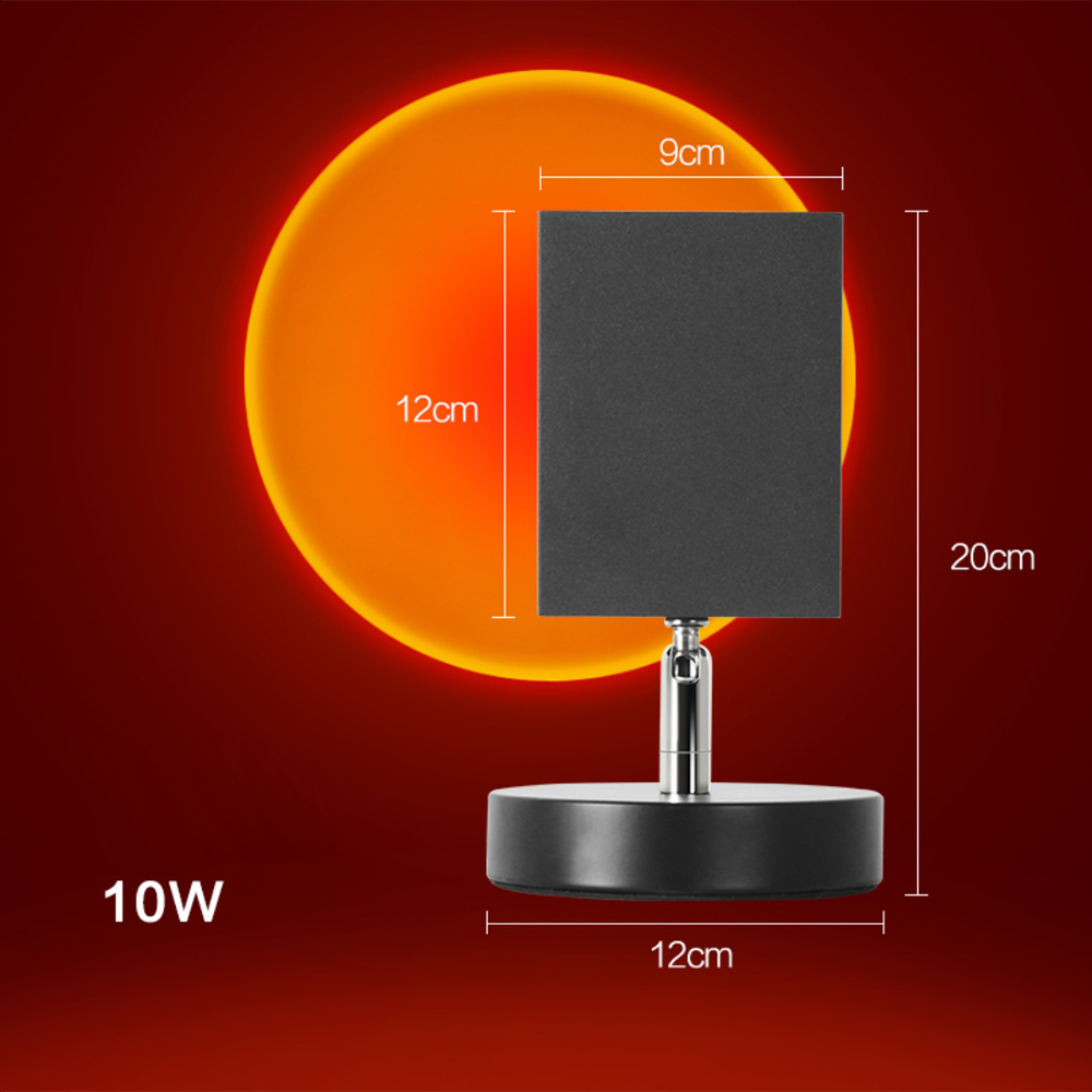 Retro Zonsondergang Projector Tafellamp | LED Licht met Kleurrijke Cirkelprojecties | Sfeerverlichting voor Elke Kamer