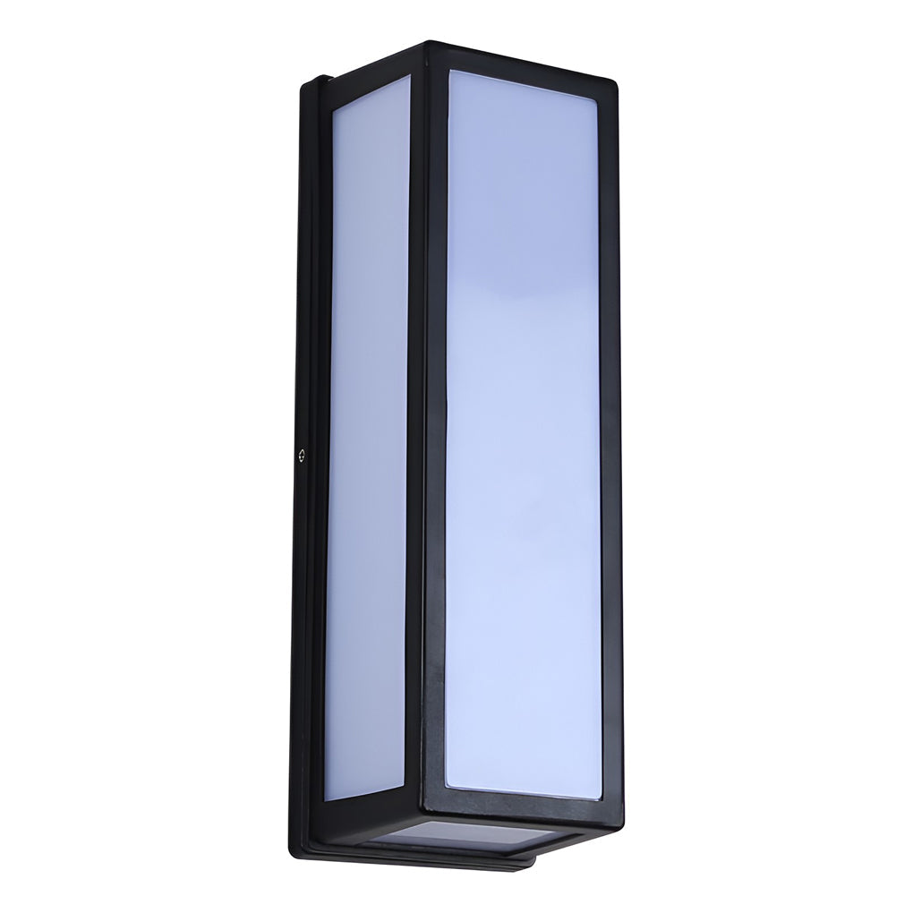 Rechthoekige LED Waterdichte Bewegingssensor Zwarte Moderne Wandlamp