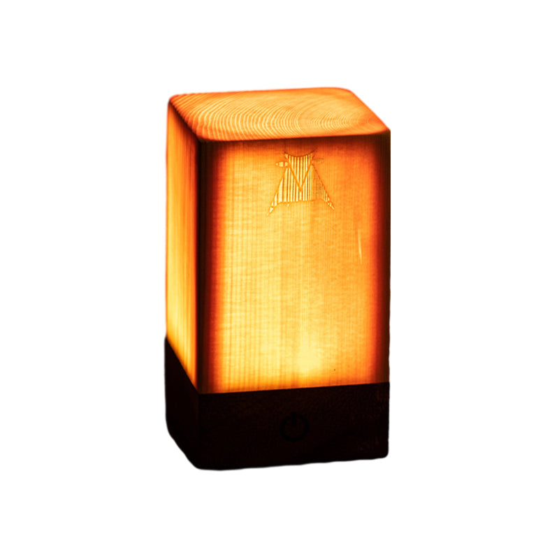 Draadloze LED Tafellamp met Touch Bediening | Oplaadbare Accu | Houtnerf Design | Verstelbare Helderheid