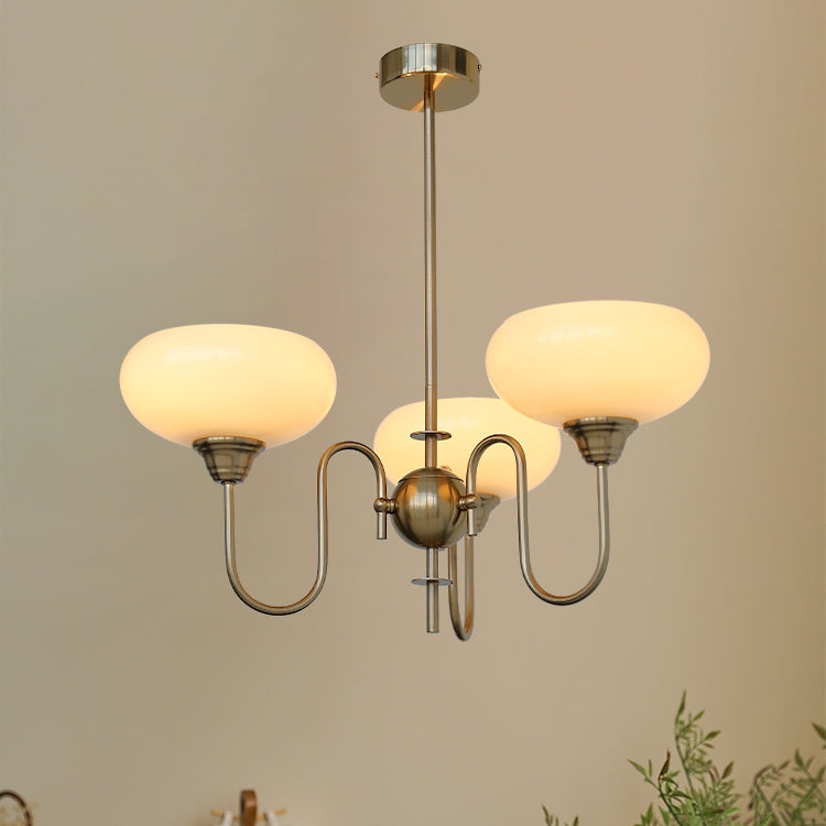 Bubbel Roomkleurige Persimmon Glazen Kroonluchter