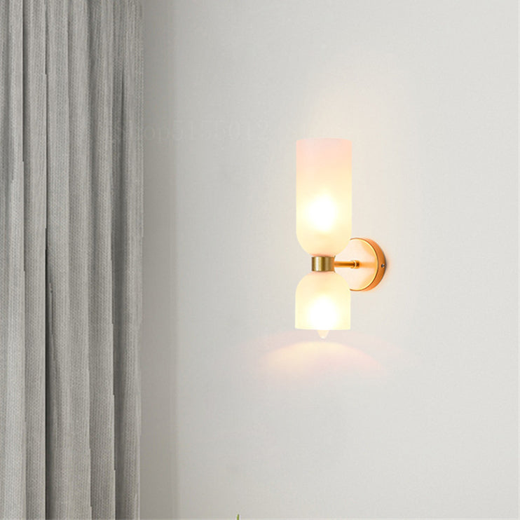Decoratieve Dubbele Kop Glazen Wandlamp LED Sconce voor Slaapkamer