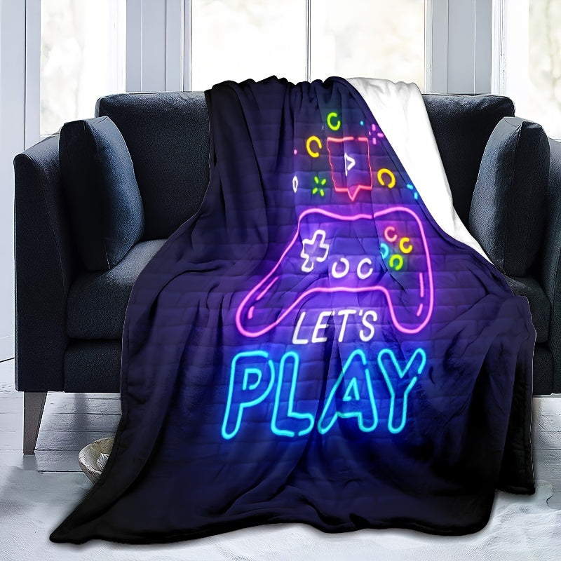 Gamer Deken - Zachte Flanellen Deken met Neon Game Controller Design - Perfect voor Tieners en Gamers