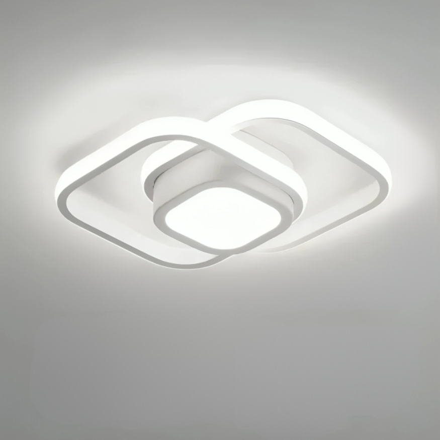 Moderne LED Plafondlamp 18W | Creatief Ontwerp met 2 Ringen | Energiezuinige Verlichting voor Woonkamer & Kantoor 24 cm