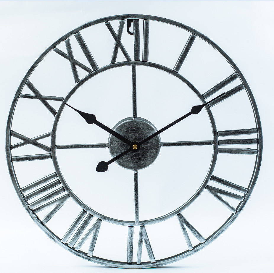 Grote Retro Wandklok van IJzer – Stille Beweging 40 cm voor Tijdloze Interieur Decoratie