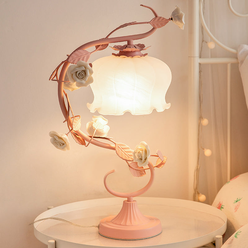 Rozen Tafellamp Glas Bloemontwerp Bedlampje