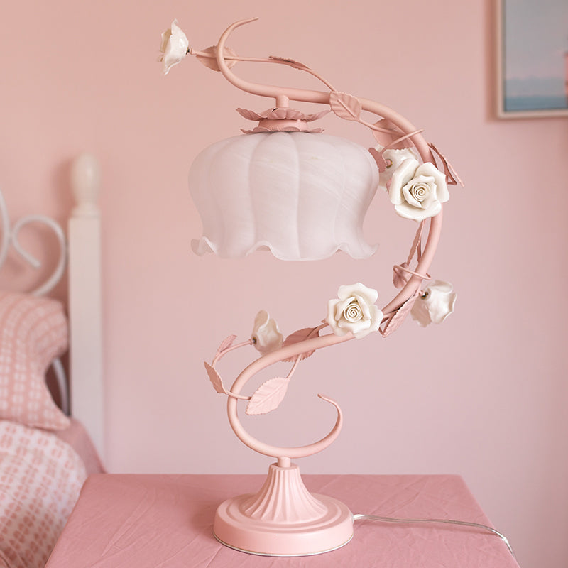 Rozen Tafellamp Glas Bloemontwerp Bedlampje