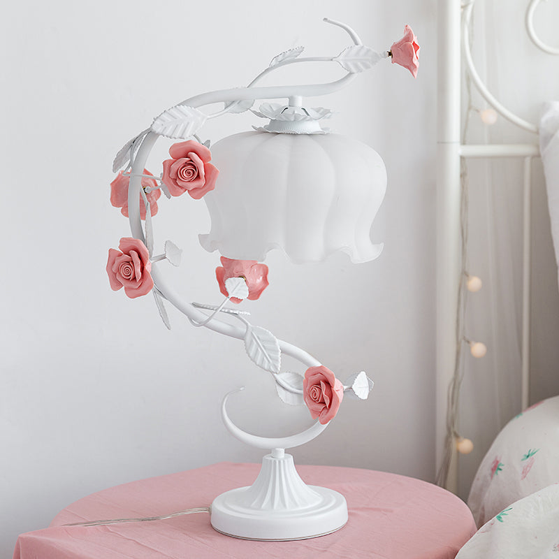 Rozen Tafellamp Glas Bloemontwerp Bedlampje