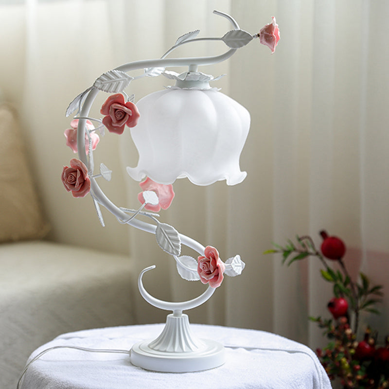 Rozen Tafellamp Glas Bloemontwerp Bedlampje