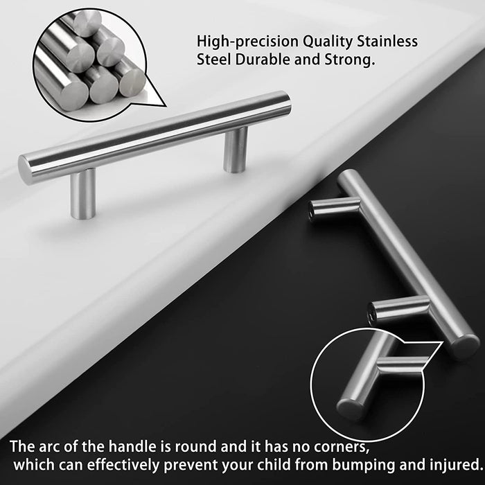 Geborsteld Nikkel Moderne Roestvrij Stalen Ladegrepen T-Bar Handvatten