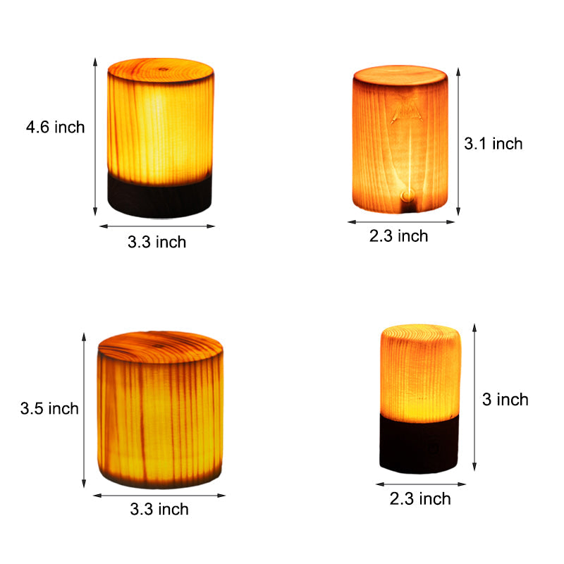 Draadloze LED Tafellamp met Touch Bediening | Oplaadbare Accu | Houtnerf Design | Verstelbare Helderheid