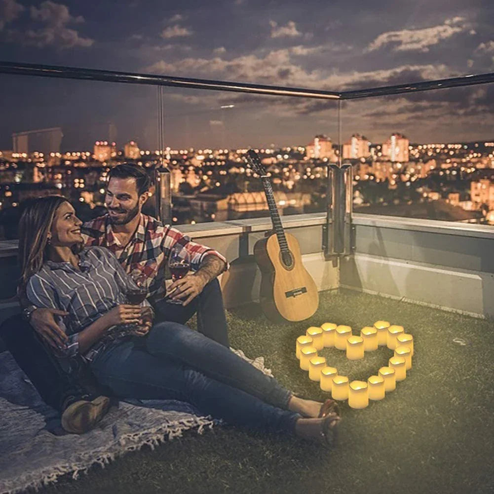 24-Delige Set LED Vlamloze Kaarsen | Veilig & Sfeervol | Voor Bruiloften, Kerst en Thuisdecoratie