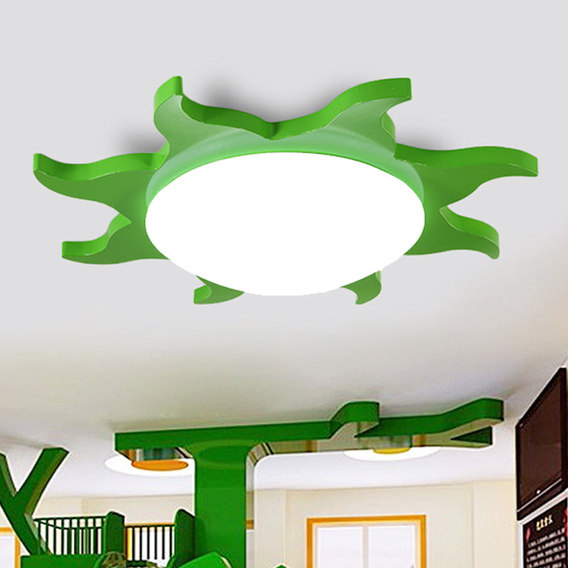 Kinderkamer Plafondlamp Zonvormig Hout en Acryl