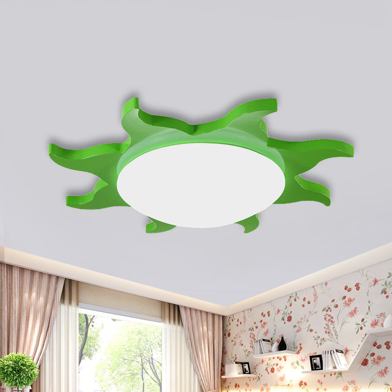 Kinderkamer Plafondlamp Zonvormig Hout en Acryl