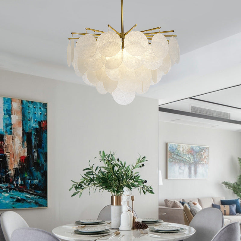 Moderne Hanglamp Met Geëtste Discs Voor Eetkamer
