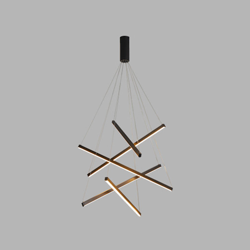 Minimalistische Zwarte LED Hanglamp - Moderne Metaalverlichting voor Lobby en Woonruimtes