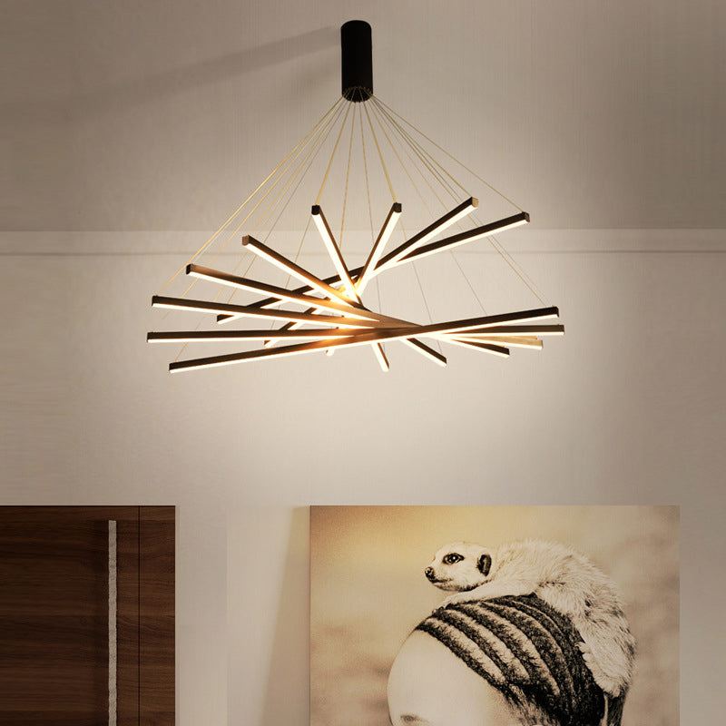 Minimalistische Zwarte LED Hanglamp - Moderne Metaalverlichting voor Lobby en Woonruimtes
