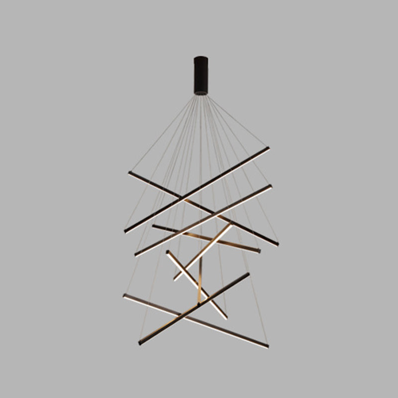 Minimalistische Zwarte LED Hanglamp - Moderne Metaalverlichting voor Lobby en Woonruimtes
