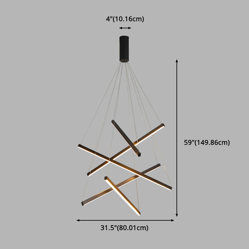 Minimalistische Zwarte LED Hanglamp - Moderne Metaalverlichting voor Lobby en Woonruimtes