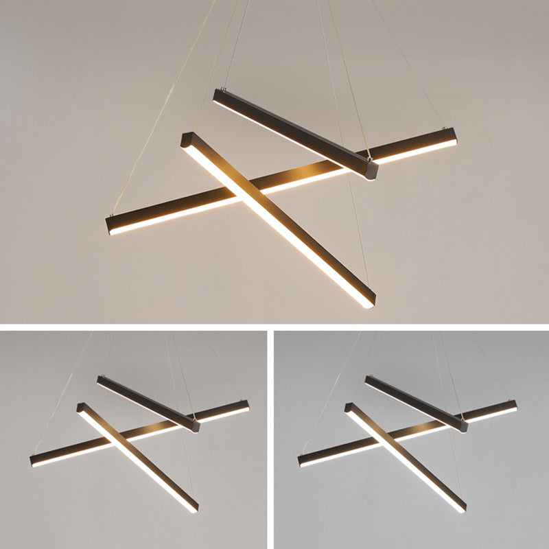 Minimalistische Zwarte LED Hanglamp - Moderne Metaalverlichting voor Lobby en Woonruimtes