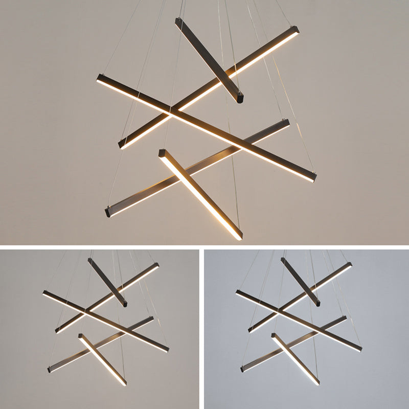Minimalistische Zwarte LED Hanglamp - Moderne Metaalverlichting voor Lobby en Woonruimtes