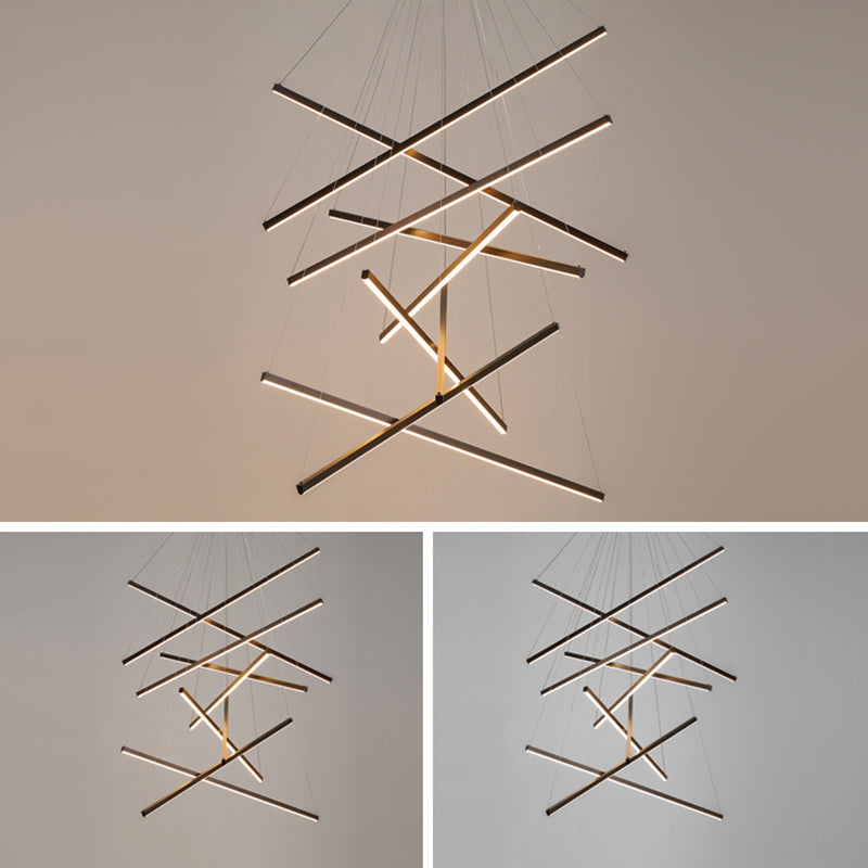 Minimalistische Zwarte LED Hanglamp - Moderne Metaalverlichting voor Lobby en Woonruimtes