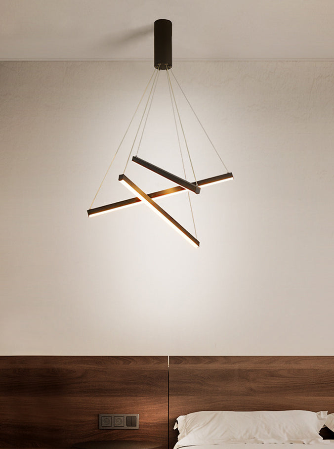 Minimalistische Zwarte LED Hanglamp - Moderne Metaalverlichting voor Lobby en Woonruimtes