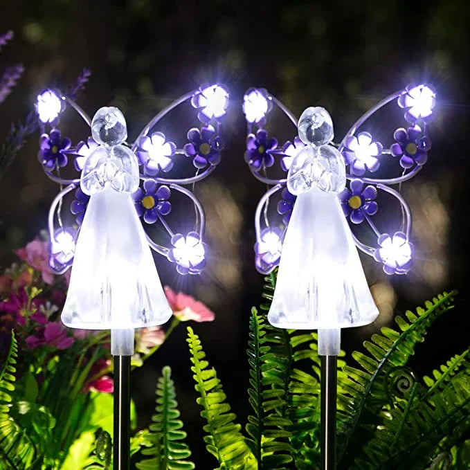 Zonne-Engel Tuinverlichting - LED Solar Engel Steeklampen voor Buiten | Weerbestendig IP65