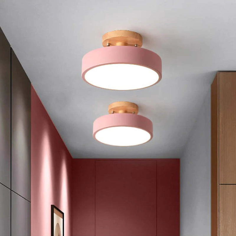 Stijlvolle LED Plafondlamp van Hout en Acryl voor Slaapkamer, Eetkamer en Woonkamer
